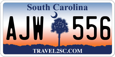 SC license plate AJW556
