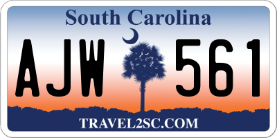 SC license plate AJW561