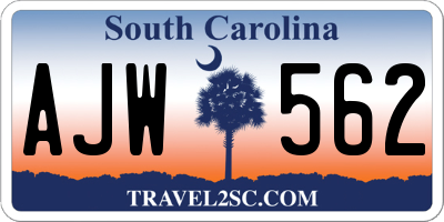 SC license plate AJW562