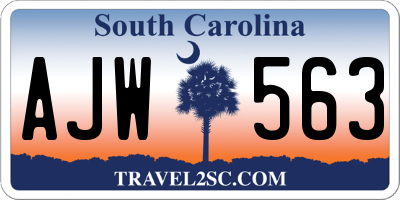SC license plate AJW563