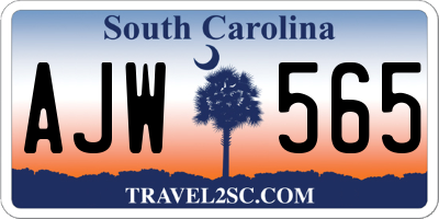 SC license plate AJW565
