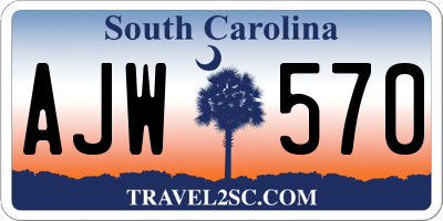 SC license plate AJW570