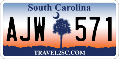 SC license plate AJW571