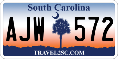 SC license plate AJW572