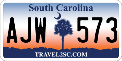 SC license plate AJW573