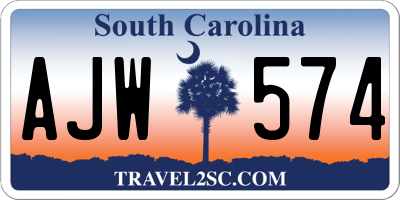 SC license plate AJW574