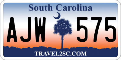 SC license plate AJW575