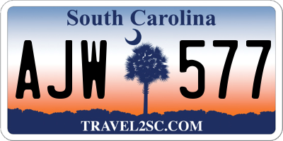 SC license plate AJW577