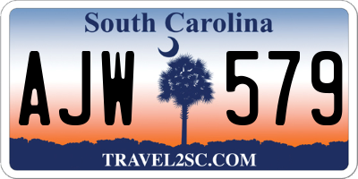SC license plate AJW579