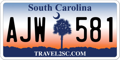 SC license plate AJW581