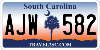 SC license plate AJW582