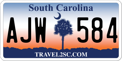 SC license plate AJW584