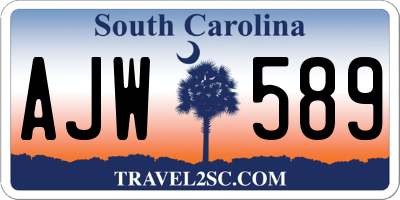 SC license plate AJW589
