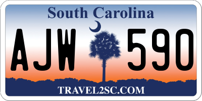 SC license plate AJW590