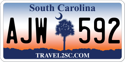 SC license plate AJW592