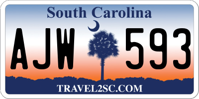 SC license plate AJW593
