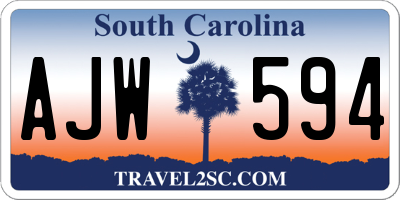 SC license plate AJW594