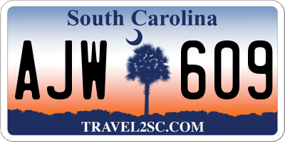 SC license plate AJW609
