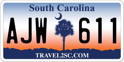 SC license plate AJW611