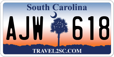 SC license plate AJW618