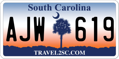 SC license plate AJW619