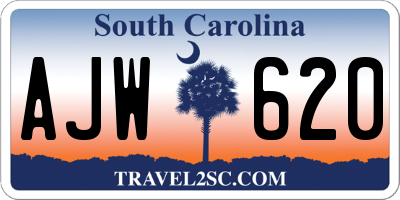 SC license plate AJW620