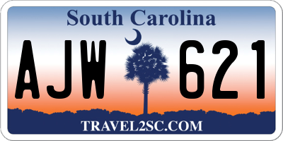 SC license plate AJW621