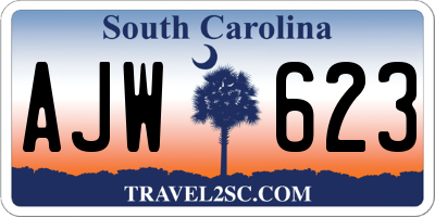 SC license plate AJW623