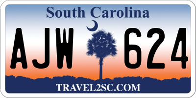 SC license plate AJW624