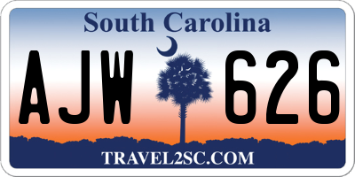 SC license plate AJW626