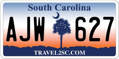 SC license plate AJW627