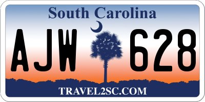 SC license plate AJW628