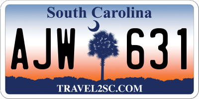 SC license plate AJW631