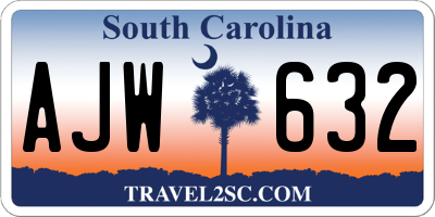 SC license plate AJW632