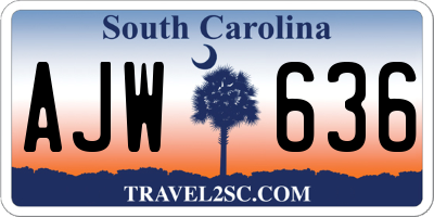SC license plate AJW636