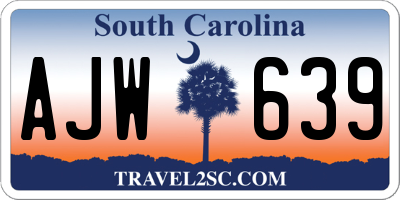 SC license plate AJW639