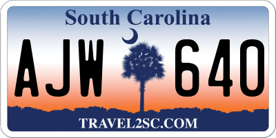 SC license plate AJW640