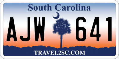 SC license plate AJW641