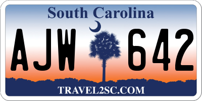 SC license plate AJW642