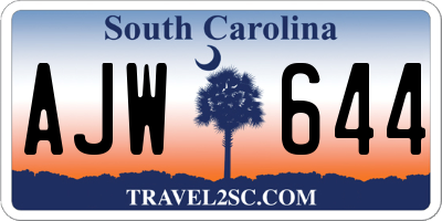 SC license plate AJW644