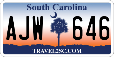 SC license plate AJW646