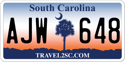 SC license plate AJW648