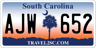 SC license plate AJW652