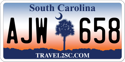 SC license plate AJW658