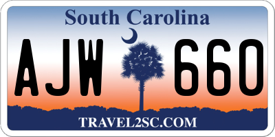 SC license plate AJW660