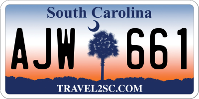 SC license plate AJW661