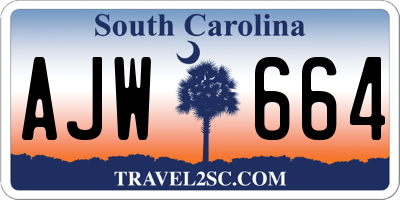 SC license plate AJW664