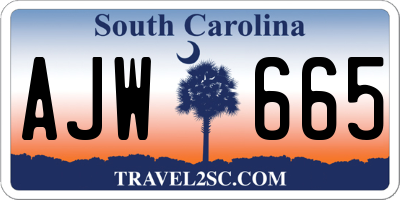 SC license plate AJW665