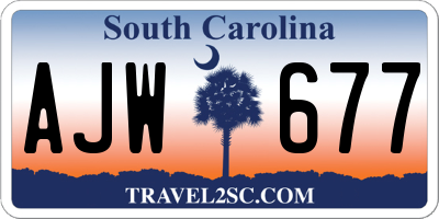 SC license plate AJW677