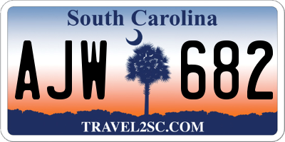 SC license plate AJW682